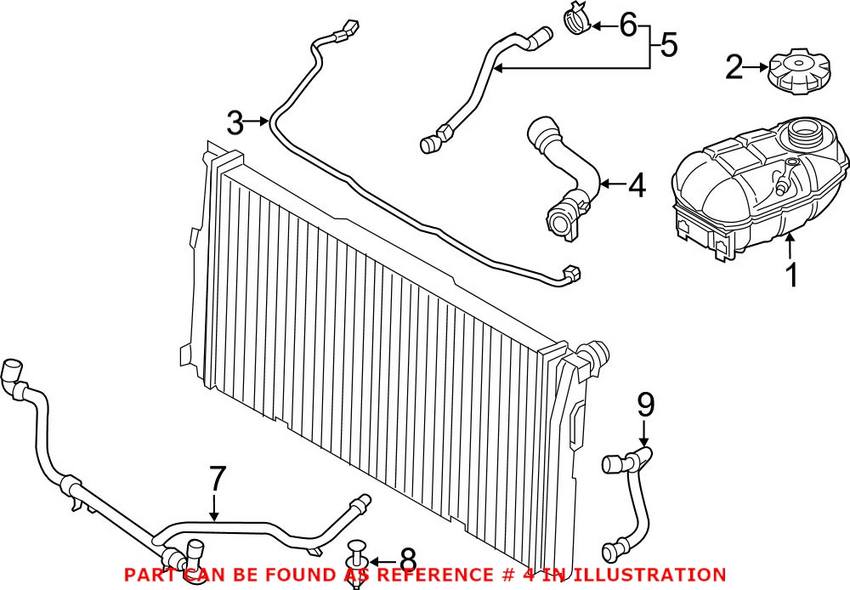 BMW Engine Coolant Hose - Upper 17127604542