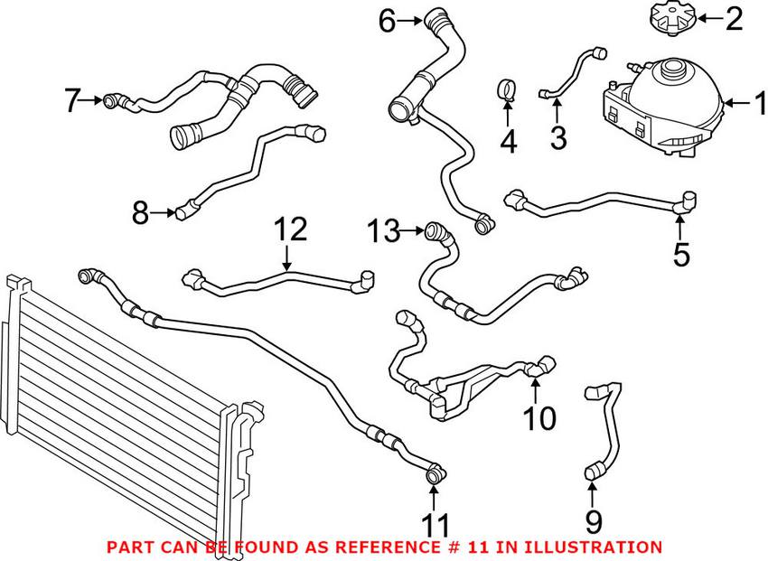 BMW Radiator Coolant Hose - Lower 17127625383