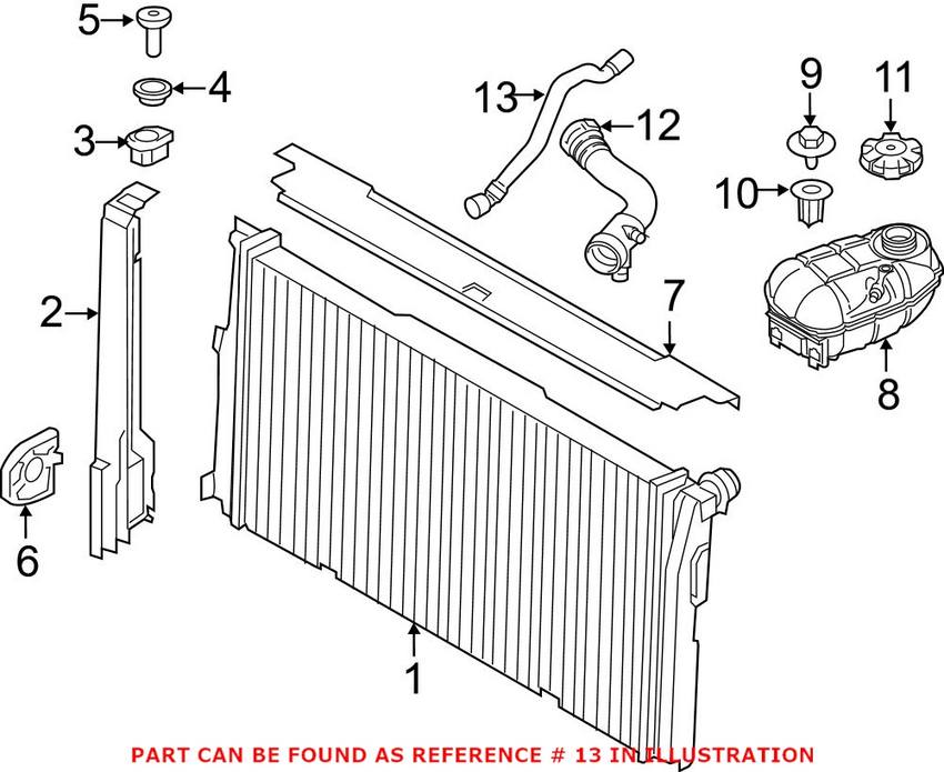 BMW Radiator Coolant Hose - Upper 17127627104