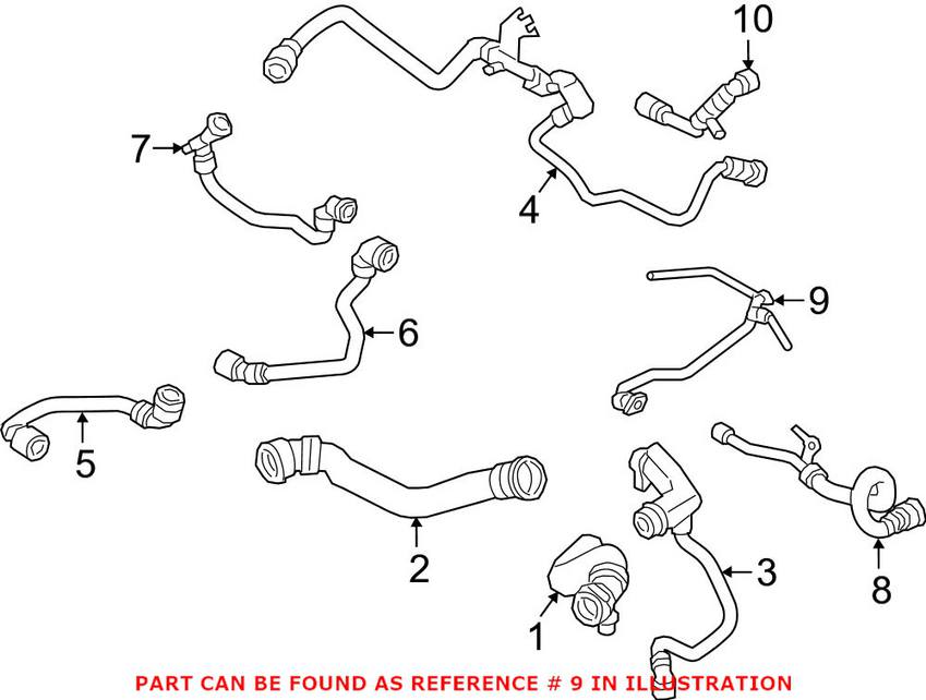 BMW Engine Coolant Overflow Hose - Upper 17128602666