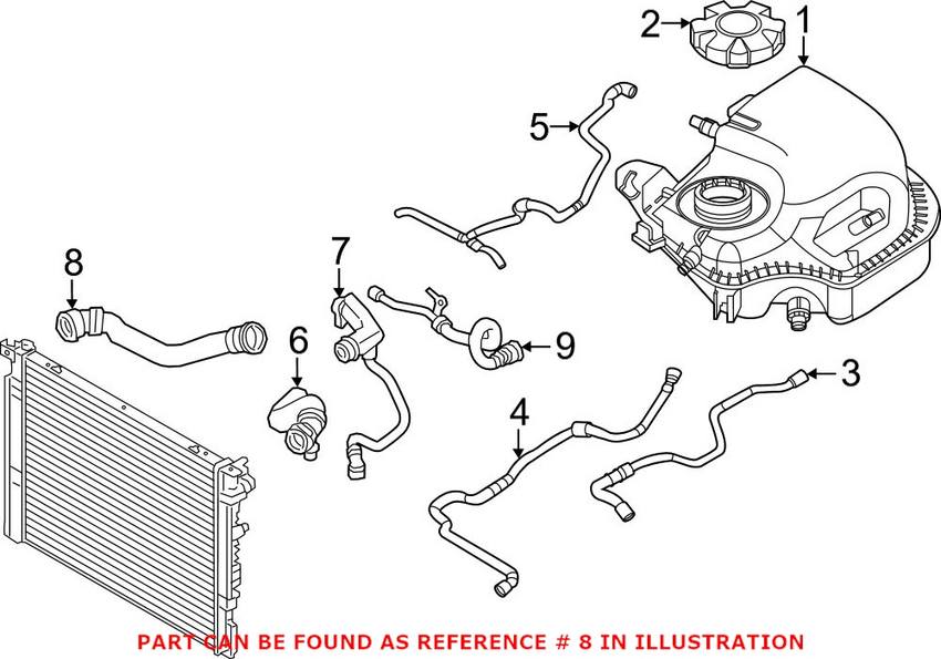 BMW Radiator Coolant Hose - Lower 17128602669