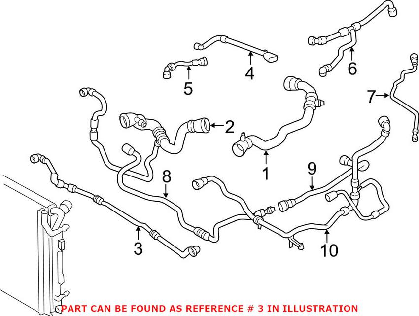 BMW Engine Coolant Bypass Hose 17128616560