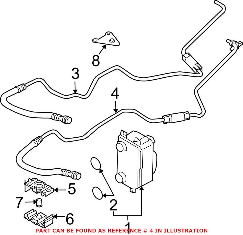 BMW Auto Trans Oil Cooler Line (Outlet) 17227553262