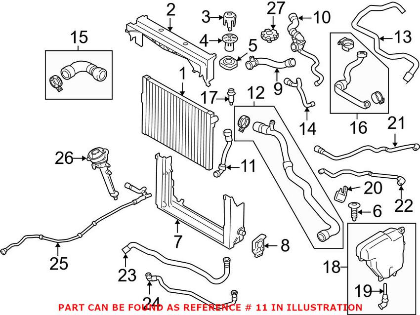 BMW Engine Coolant Hose 17227575387