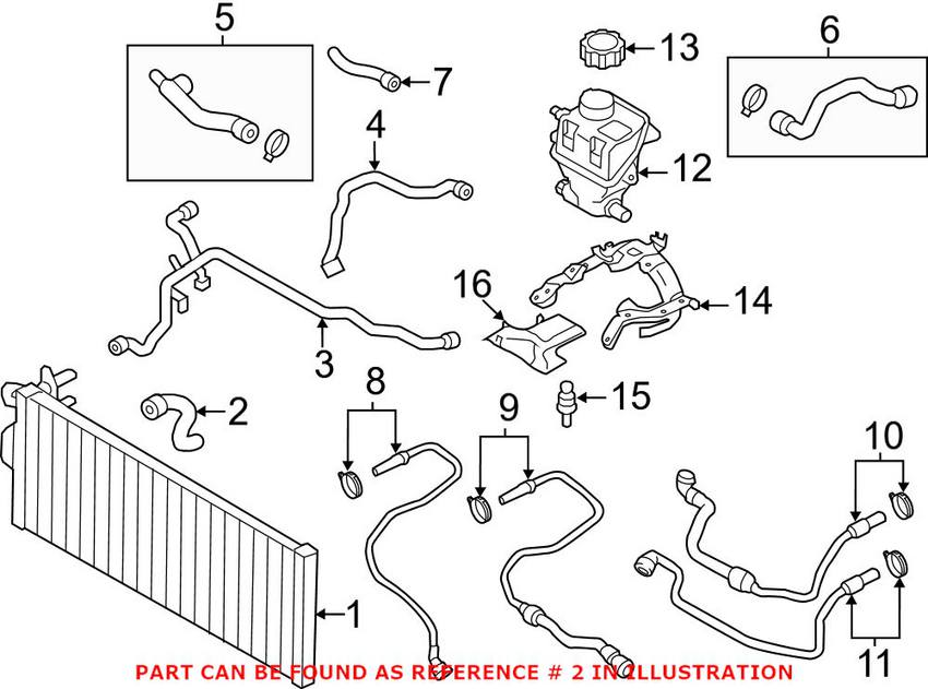 BMW Turbocharger Coolant Hose - Radiator to Auxiliary Water Pump 17227575390