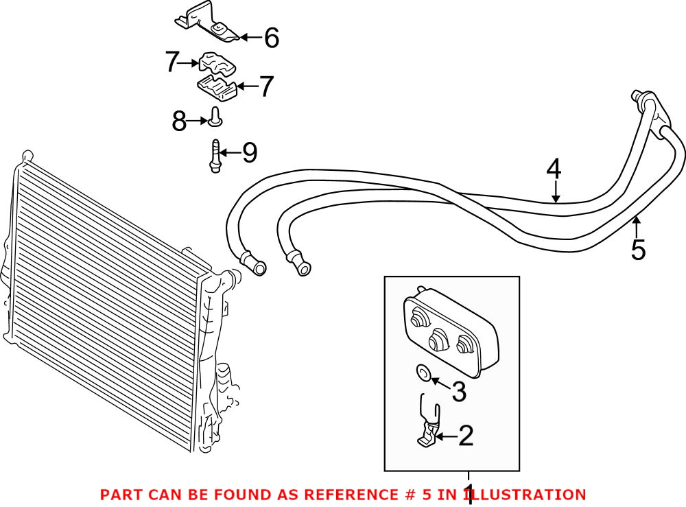 BMW Transmission Cooler Outlet Pipe 17227577623