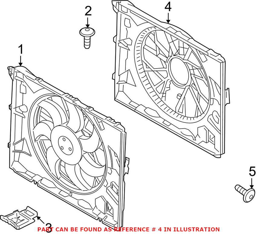 BMW Engine Cooling Fan Shroud 17427533276