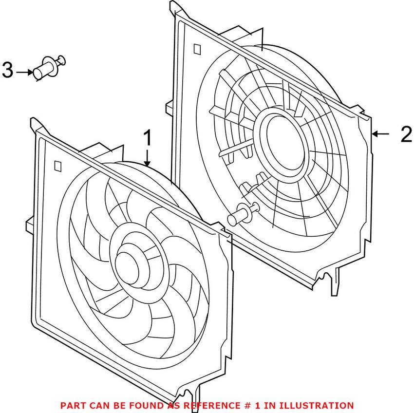 BMW Auxiliary Cooling Fan Assembly 17427542912