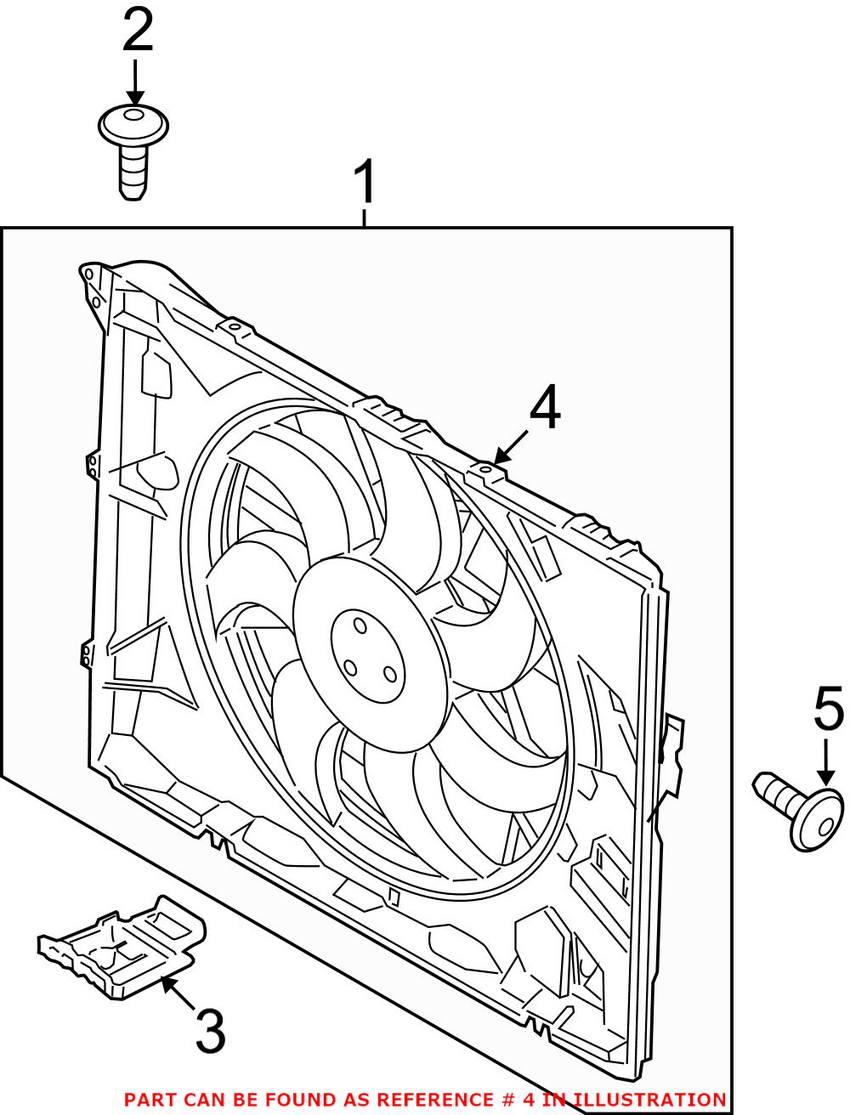 BMW Engine Cooling Fan Shroud 17427544803