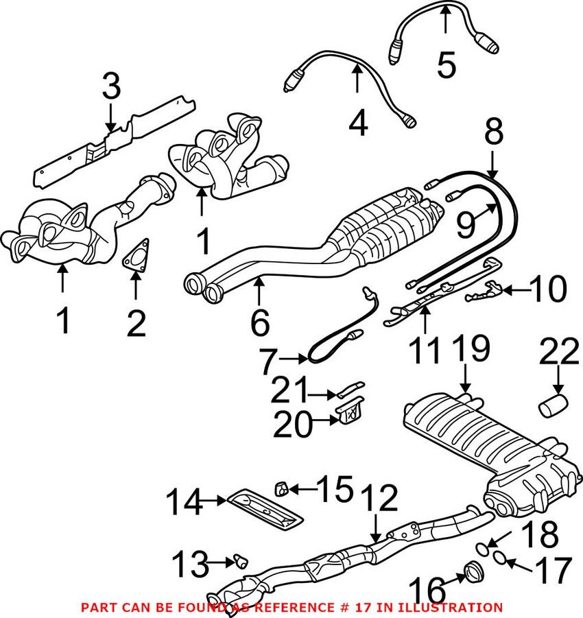 BMW Exhaust Sealing Ring - Intermediate Pipe to Rear Muffler 18101405737