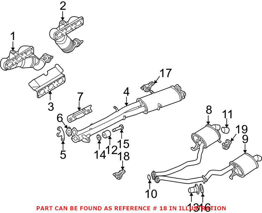 BMW Exhaust Muffler Hanger 18201438435