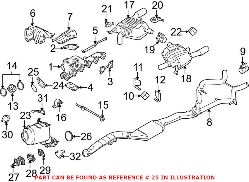 BMW Exhaust Sealing Ring - Turbocharger to Diesel Particulate Filter 18307793678