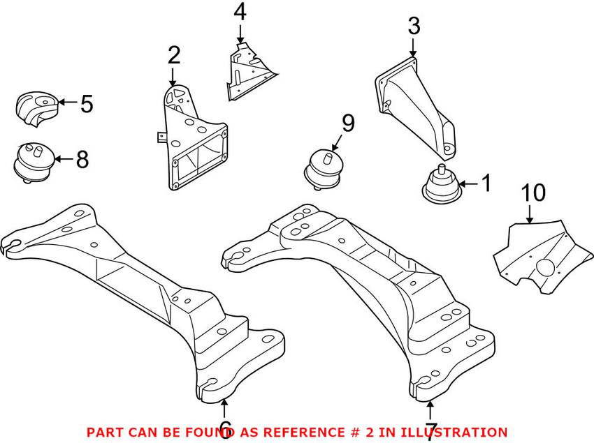 BMW Engine Mount Bracket - Passenger Side 22111094694