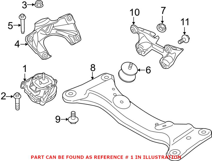 BMW Engine Mount - Driver Side 22112284817