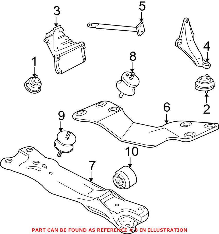 BMW Engine Mount Bracket - Passenger Side 22116752648