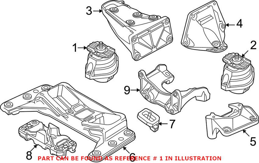 BMW Engine Mount - Passenger Side 22116761090