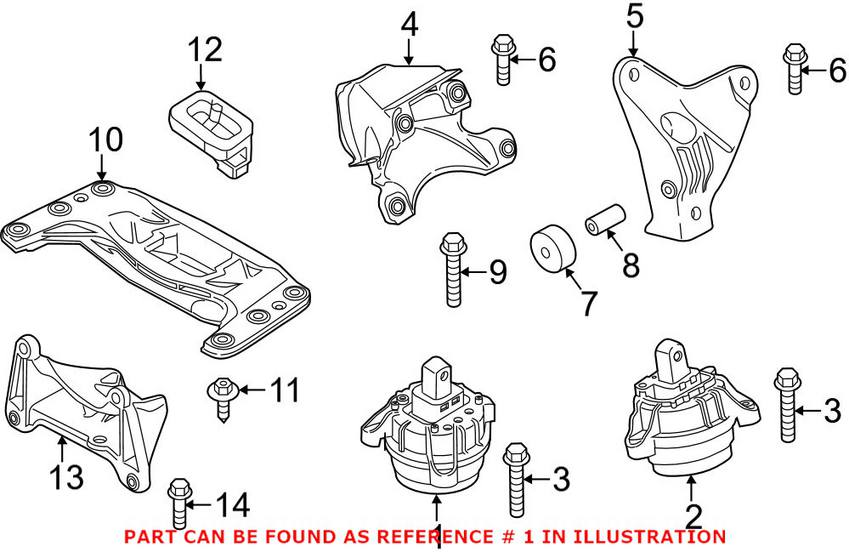 BMW Engine Mount - Passenger Side 22116786528