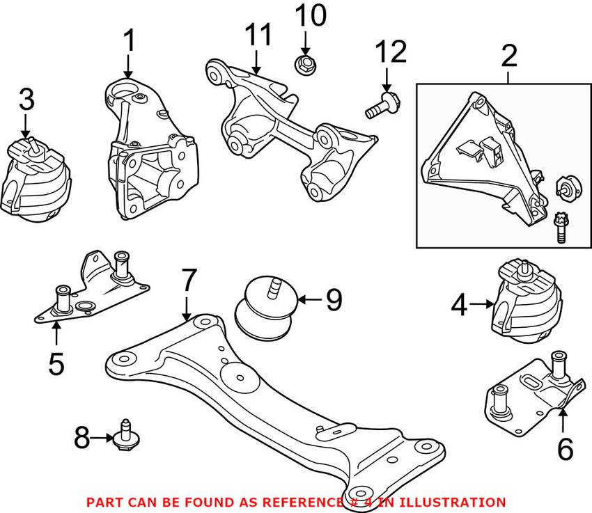 BMW Engine Mount - Driver Side 22116786695