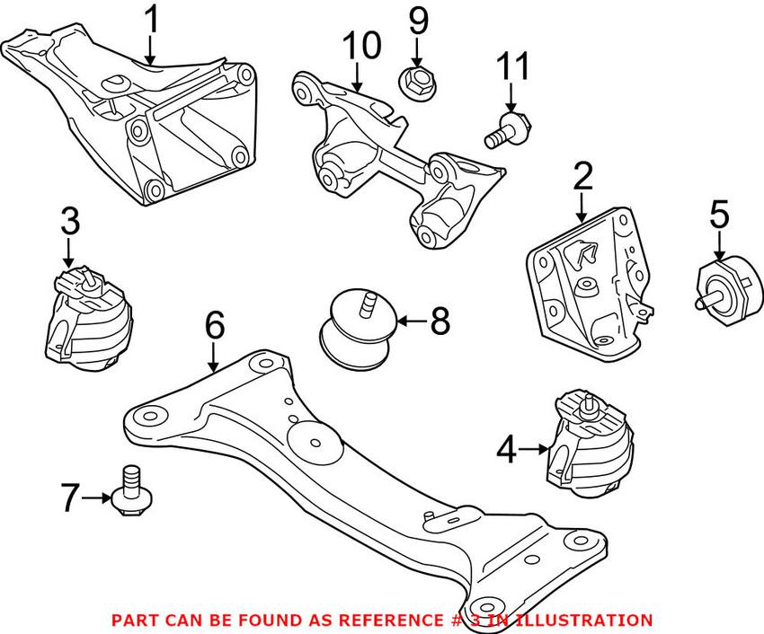 BMW Engine Mount - Passenger Side 22116793240