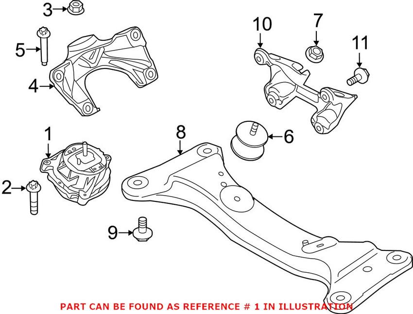 BMW Engine Mount - Passenger Right 22116855460