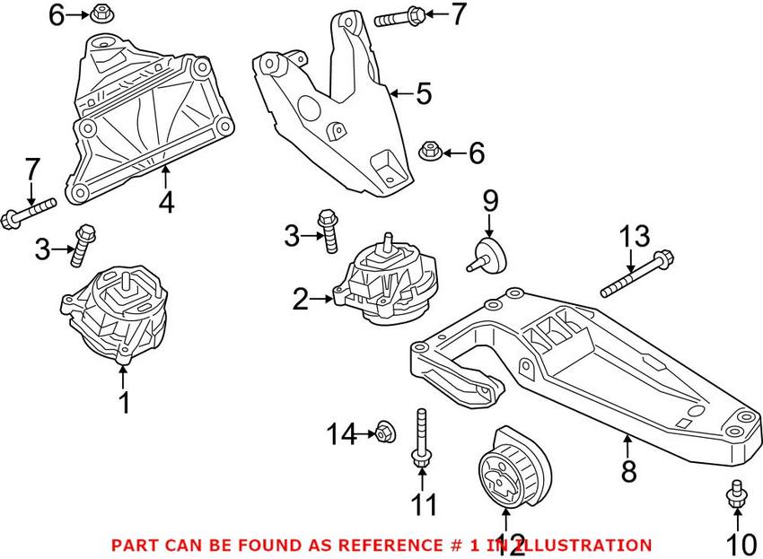 BMW Engine Mount - Passenger Right 22116856184