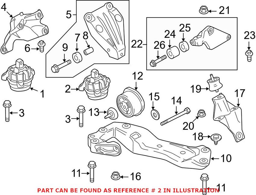 BMW Engine Mount - Driver Left 22116859845