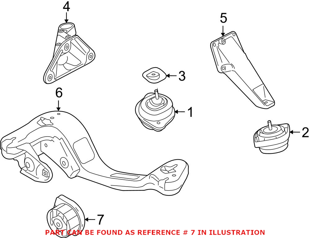 BMW Transfer Case Mount 22313422956