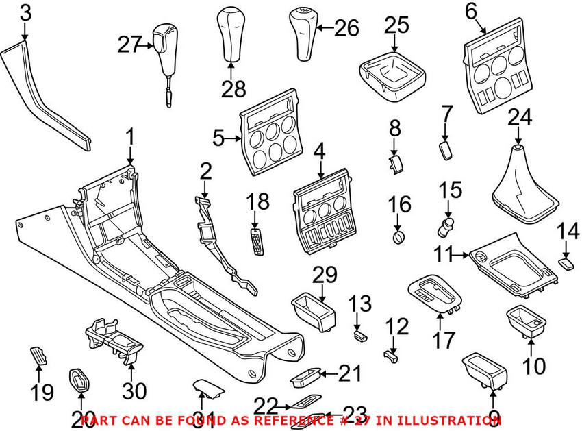 BMW Auto Trans Shift Handle 25162228252