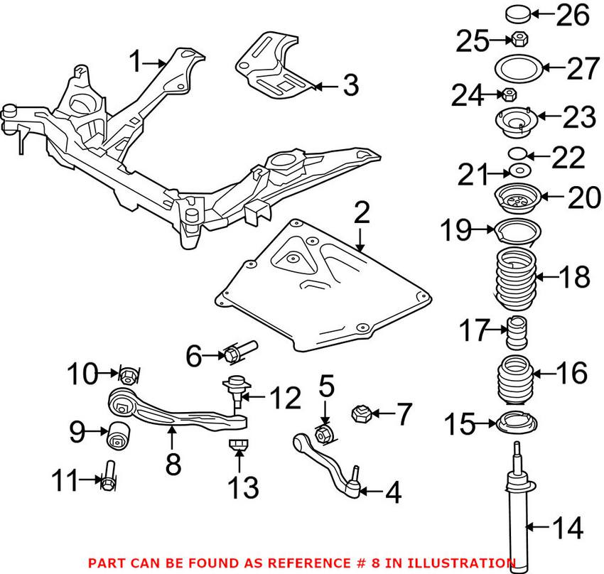 BMW Control Arm - Front Driver Side Forward 31106770685