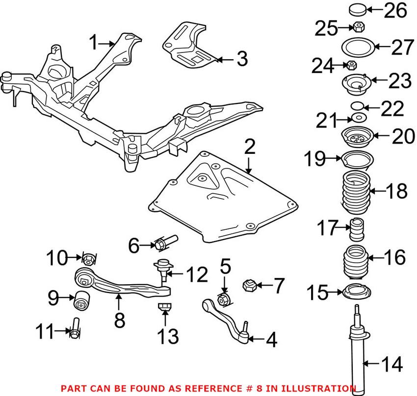 BMW Control Arm - Front Passenger Side Forward 31106770686