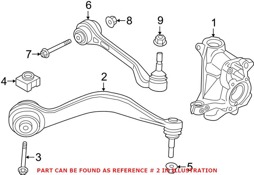 BMW Suspension Control Arm - Front Driver Side (Forward) (With Ball Joint  and Bushing) (Tension Strut)