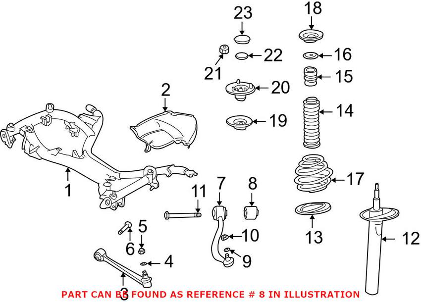 BMW Suspension Control Arm Bushing - Front Rearward 31120006482