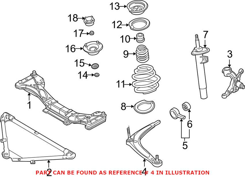 BMW Control Arm - Front Passenger Side 31122229454