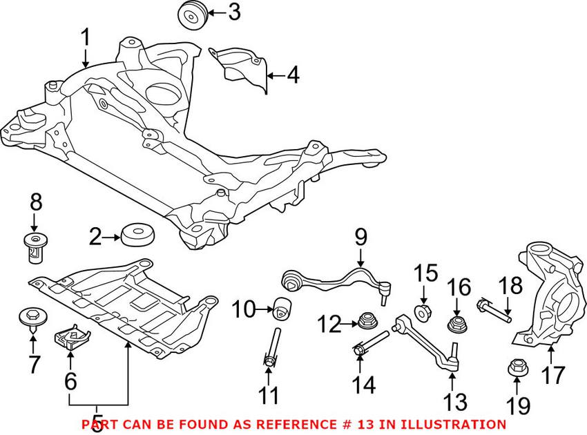 BMW Control Arm - Front Driver Side Rearward 31122284529