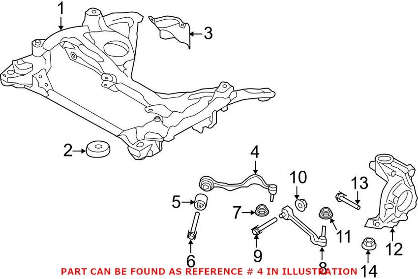 BMW Control Arm - Front Passenger Side Forward 31122284532