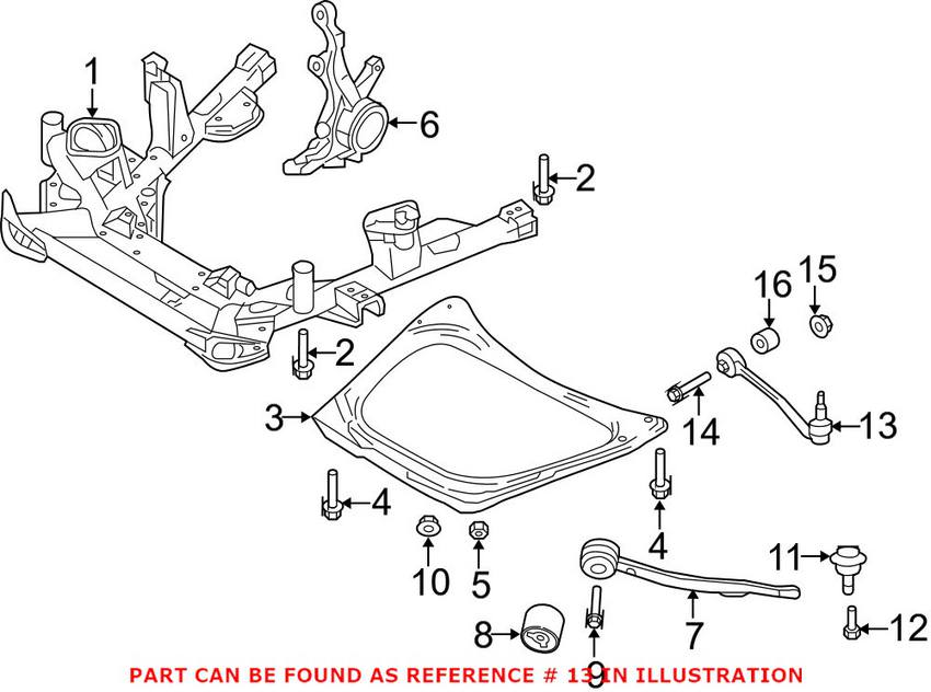 BMW Control Arm - Front Driver Side Rearward 31126760275