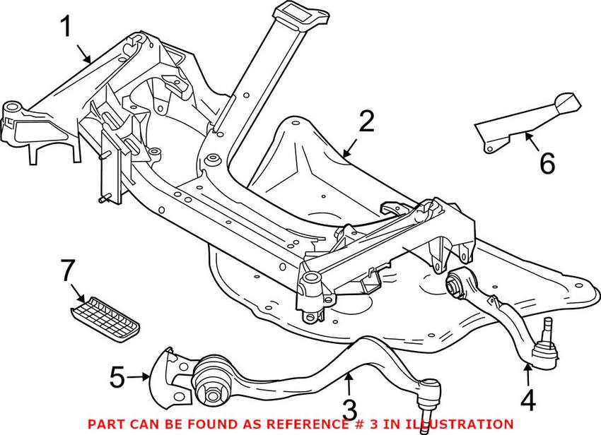 BMW Control Arm - Front Driver Side Forward 31126774831