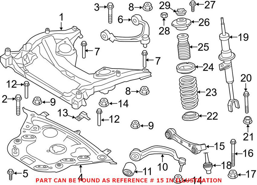 BMW Control Arm - Front Passenger Side Lower Rearward 31126777744