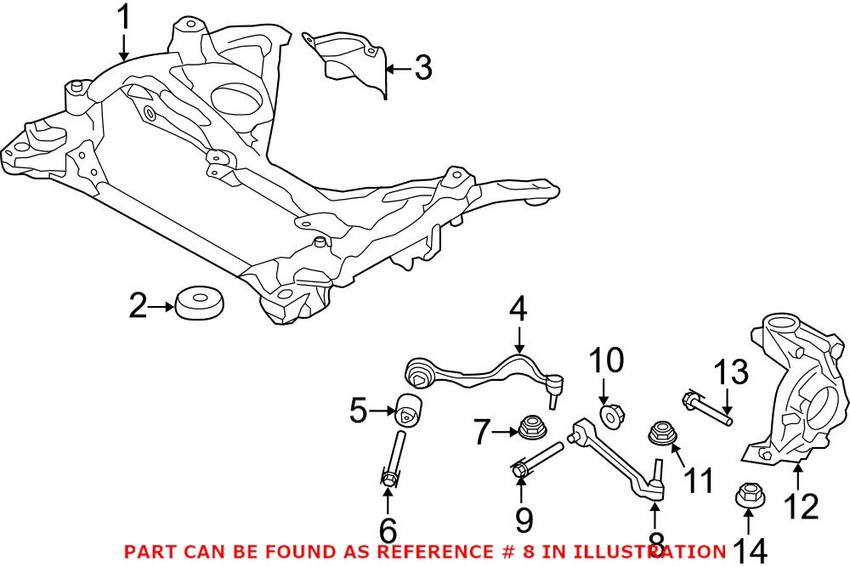 BMW Control Arm - Front Driver Side Rearward 31126852991