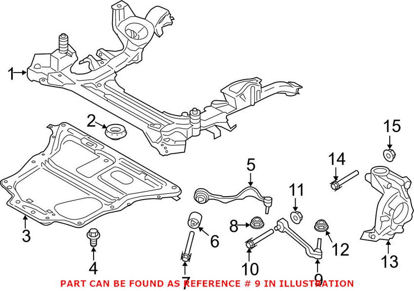 BMW Control Arm - Front Passenger Side Rearward 31126854728