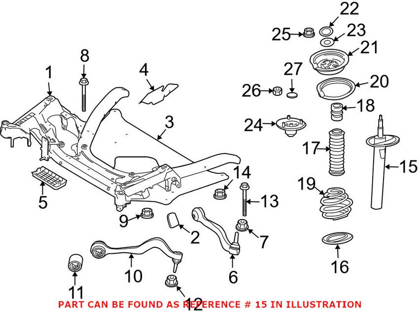 BMW Strut Assembly - Front Passenger Side 31306765104