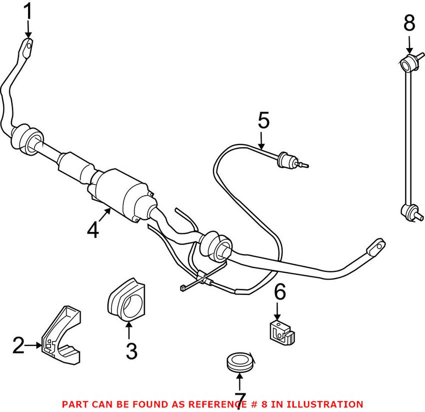 BMW Sway Bar End Link - Front Driver Side 31306781545