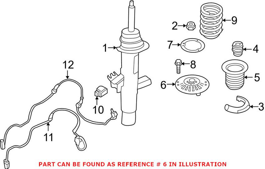 BMW Suspension Strut Mount - Front 31306881930