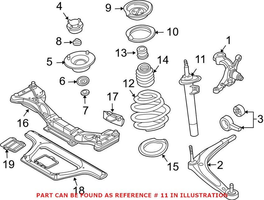 BMW Strut Assembly - Front Driver Side (w/ Sport Suspension) 31316761895