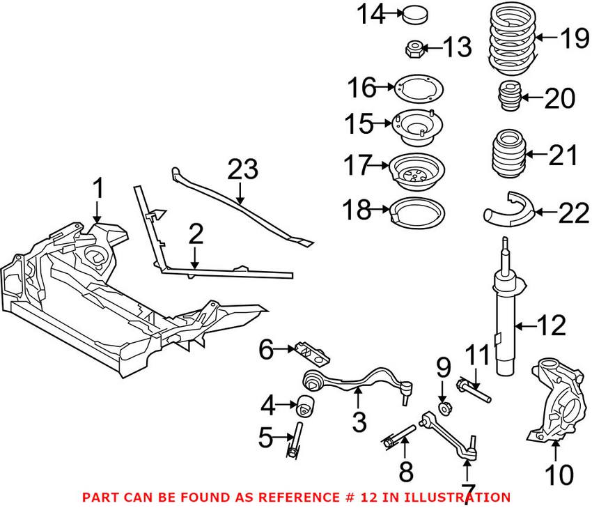 BMW Suspension Strut - Front Passenger Right 31316786002