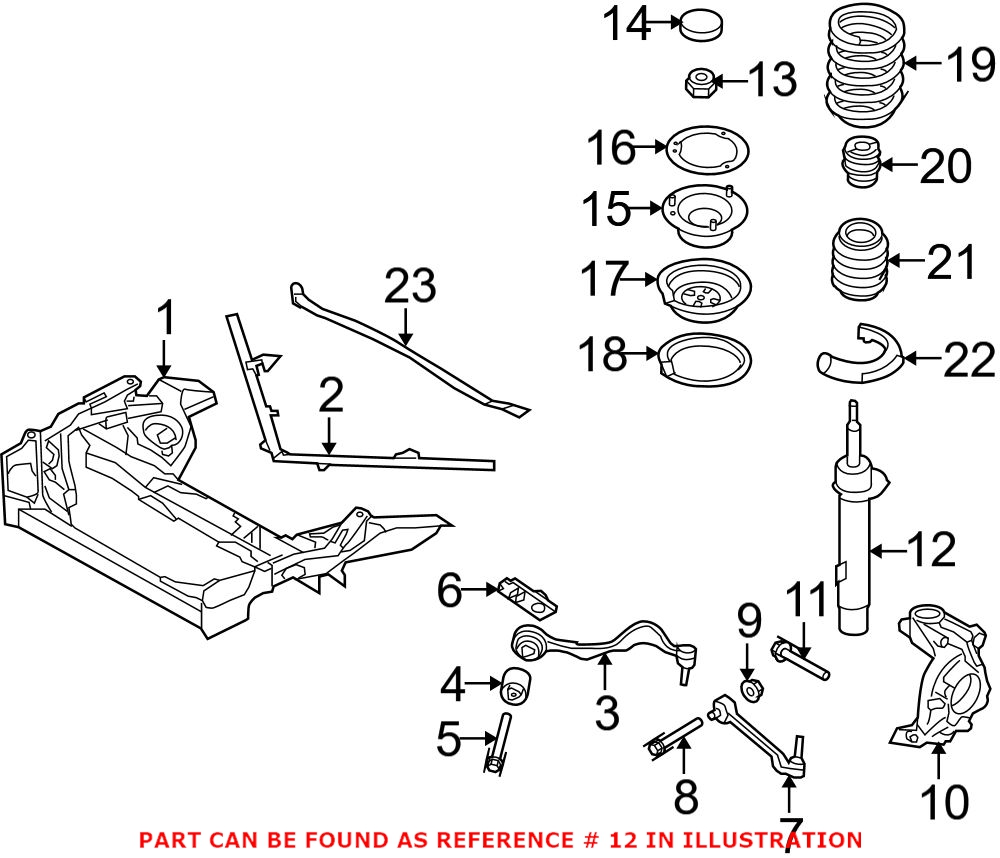 BMW Strut Assembly - Front Passenger Side (w/ Sport Suspension) 31316786004