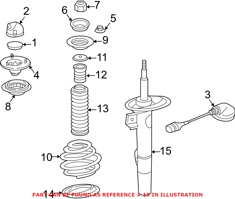 BMW Strut Assembly - Front Driver Side 31316786533