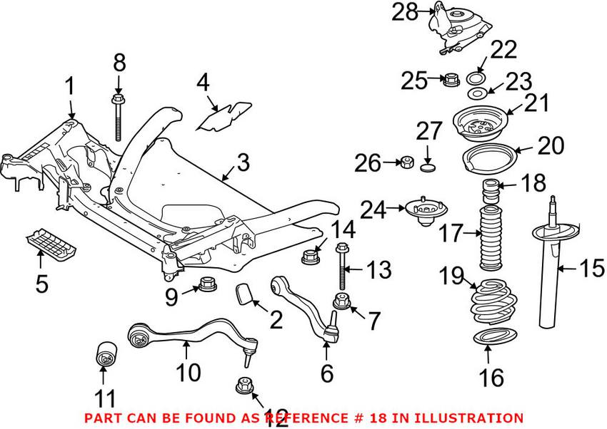 BMW Strut Bump Stop - Front 31336764086