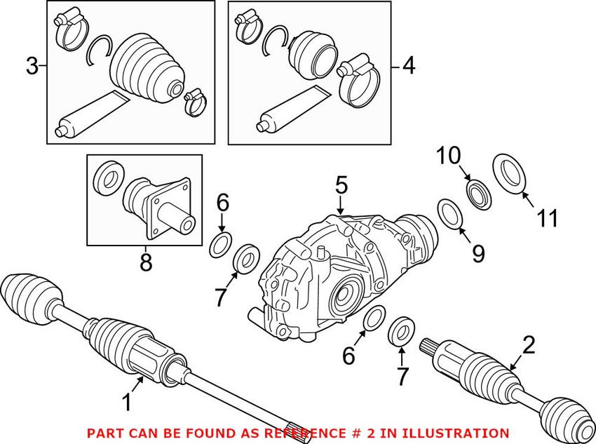 BMW Axle Assembly - Front Driver Side (Rebuilt) 31607606027