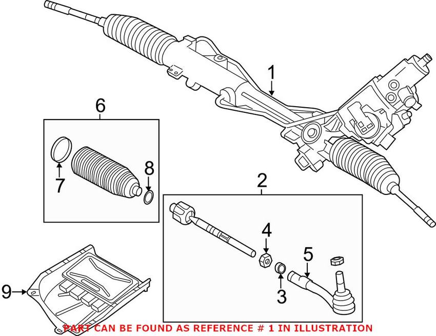 BMW Rack and Pinion Assembly Genuine BMW 32102284407